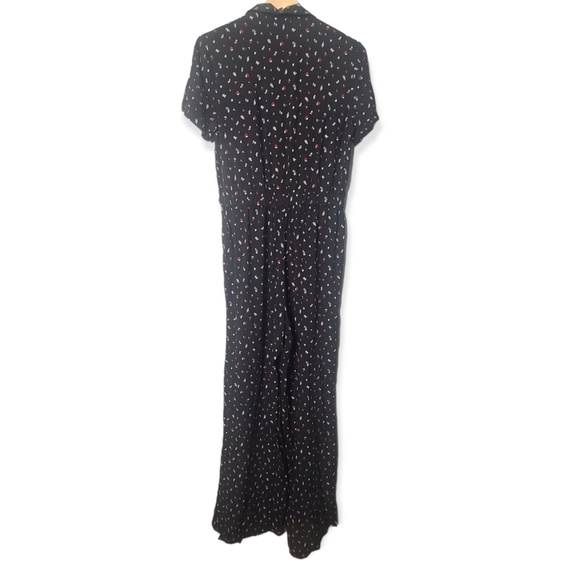 J. Jill Floral Print Tie Waist Short Sleeve Jumpsuit - Picture 4 of 6